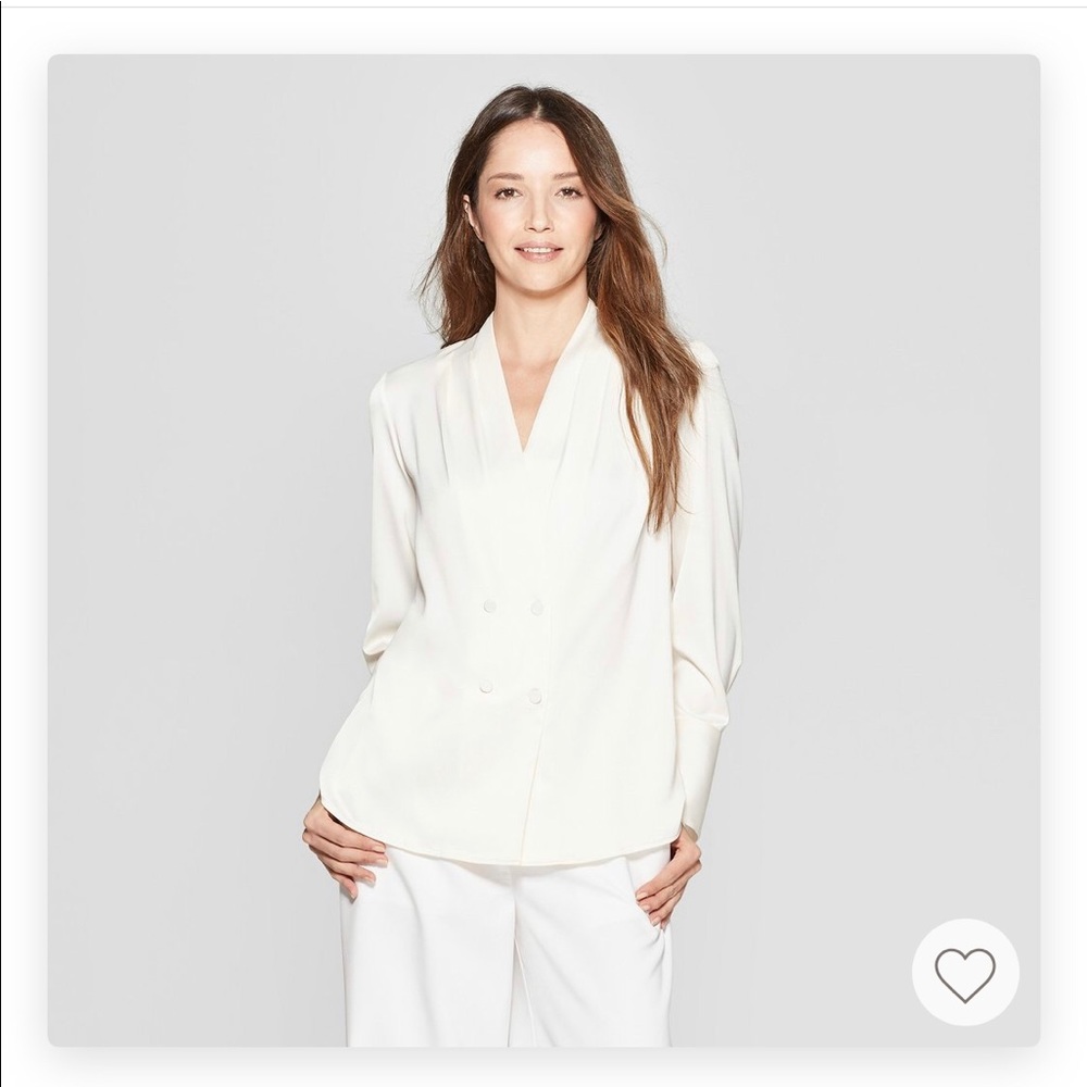 Women’s NWT prologue tuxedo long sleeve blouse M